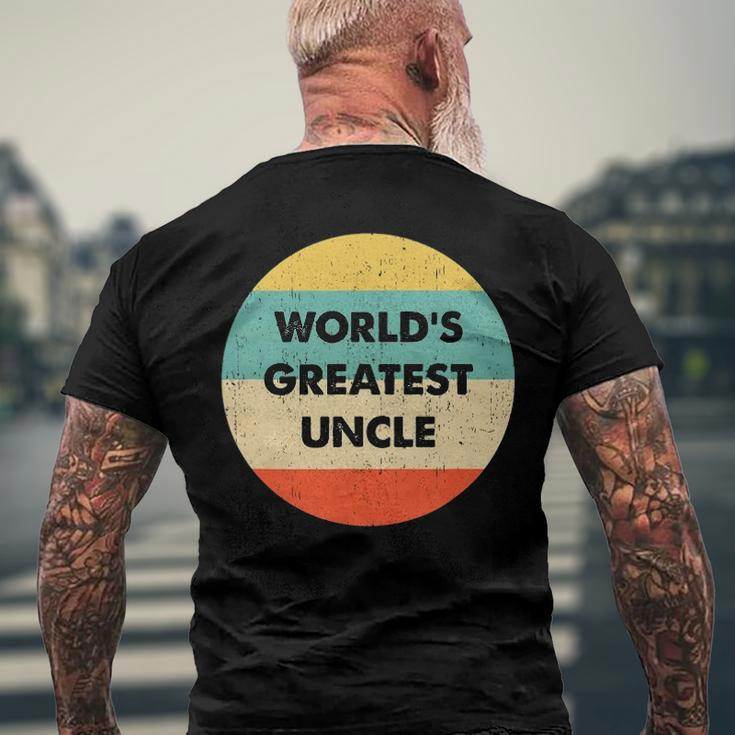Worlds Greatest Uncle Family Member Men's Back Print T-shirt Gifts for Old Men