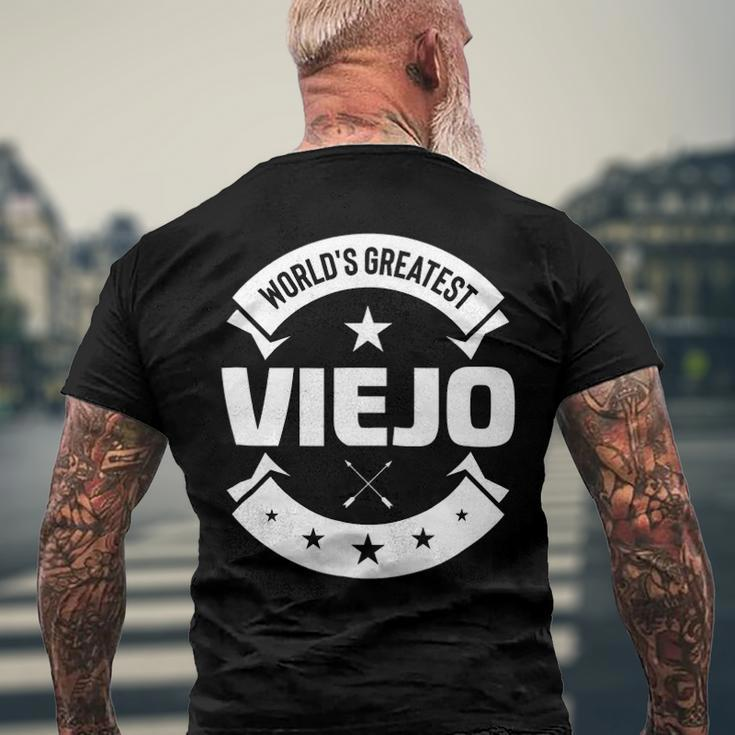 Worlds Greatest Viejo For Spanish Dad Men's Back Print T-shirt Gifts for Old Men