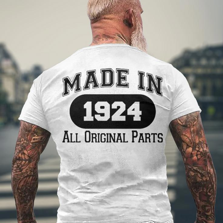 1924 Birthday Made In 1924 All Original Parts Men's T-Shirt Back Print Gifts for Old Men