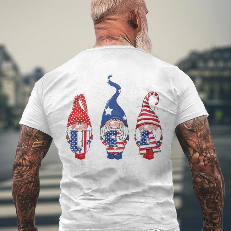 4Th Of July American Flag Gnomes Women Men Girls Boys Kids Men's Back Print T-shirt Gifts for Old Men