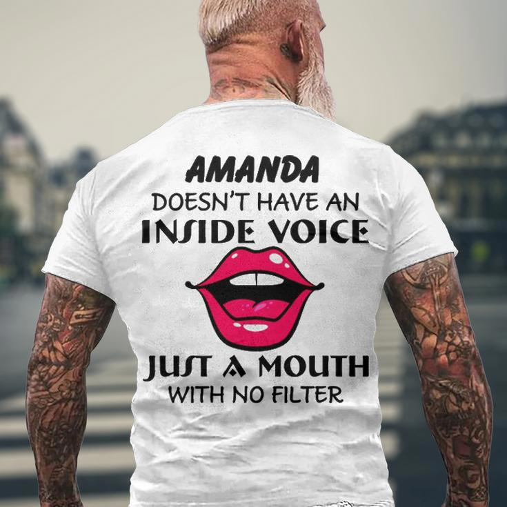 Amanda Name Amanda Doesnt Have An Inside Voice Men's T-Shirt Back Print Gifts for Old Men