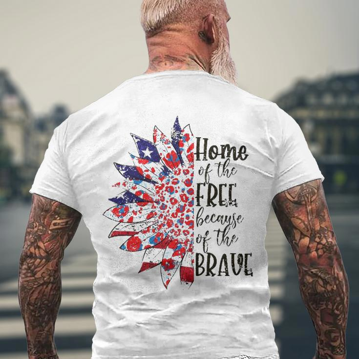 America The Home Of Free Because Of The Brave Plus Size Men's Back Print T-shirt Gifts for Old Men