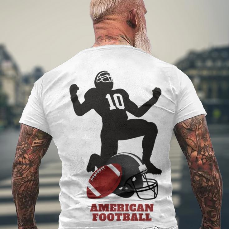 American Football Men's Crewneck Short Sleeve Back Print T-shirt Gifts for Old Men