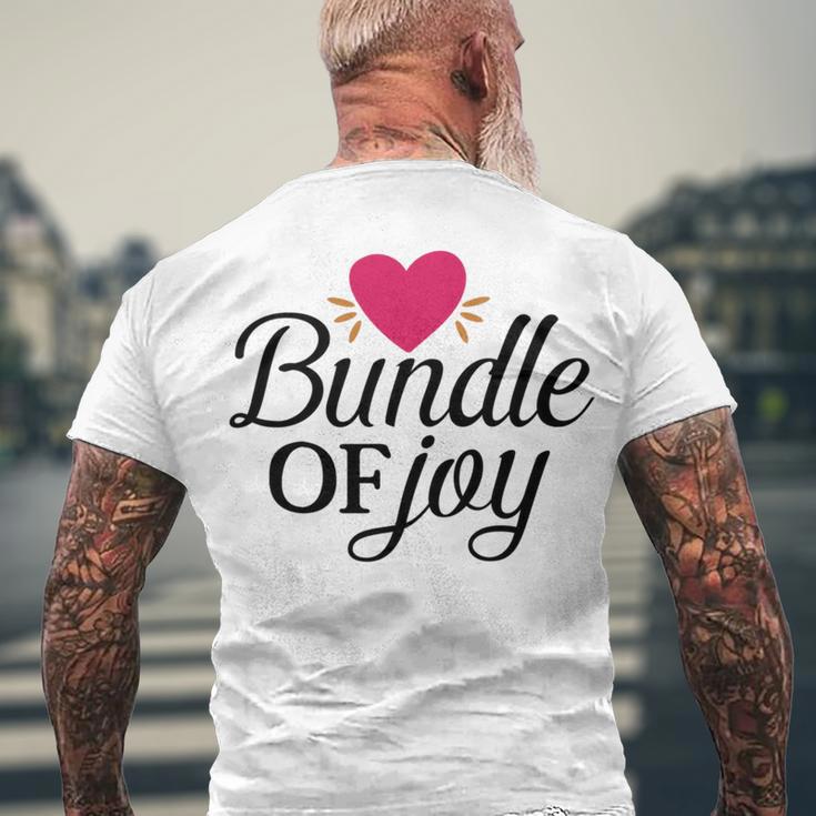 Baby Shower Text Design Bundle Of Joy Heart Men's Crewneck Short Sleeve Back Print T-shirt Gifts for Old Men