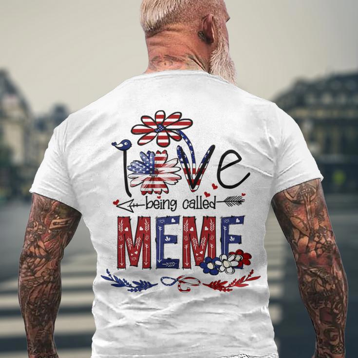 Being Called Meme Sunflower Usa Flag 684 Shirt Men's Crewneck Short Sleeve Back Print T-shirt Gifts for Old Men