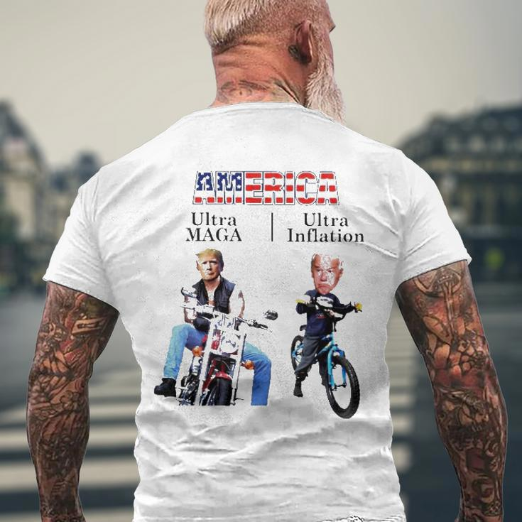 Best America Trump Ultra Maga Biden Ultra Inflation Men's Back Print T-shirt Gifts for Old Men