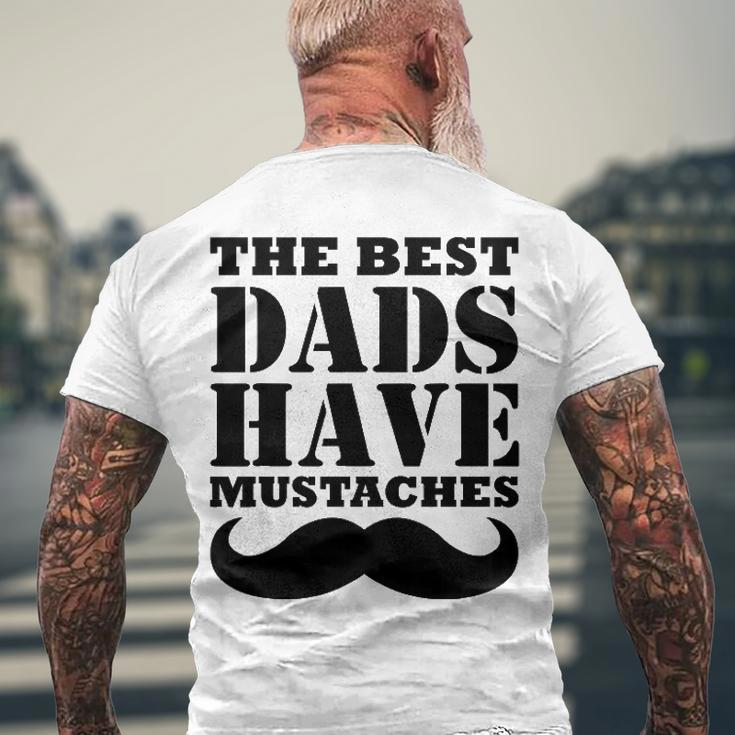 Mens The Best Dads Have Mustaches Father Daddy Men's Back Print T-shirt Gifts for Old Men
