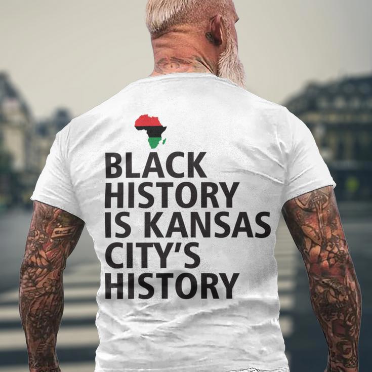 Black History Is Kansas Citys History Men's Crewneck Short Sleeve Back Print T-shirt Gifts for Old Men