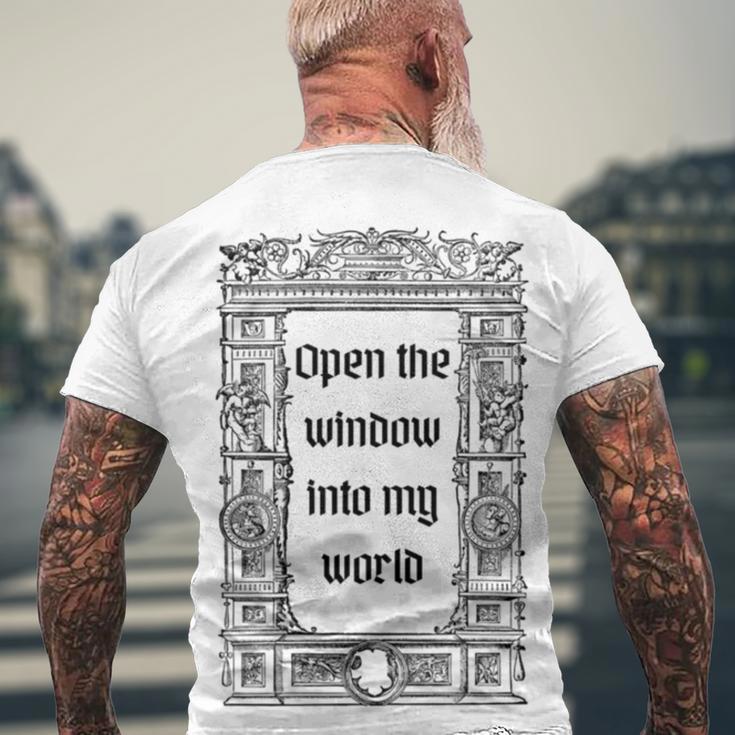 Black White Gothic Medieval Men's Crewneck Short Sleeve Back Print T-shirt Gifts for Old Men