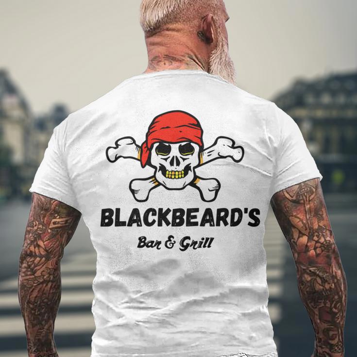 Blackbeards Bar Grill Men's Crewneck Short Sleeve Back Print T-shirt Gifts for Old Men