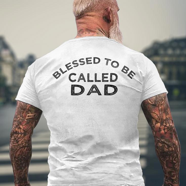 Blessed To Be Called Dad Sticker Men's Crewneck Short Sleeve Back Print T-shirt Gifts for Old Men