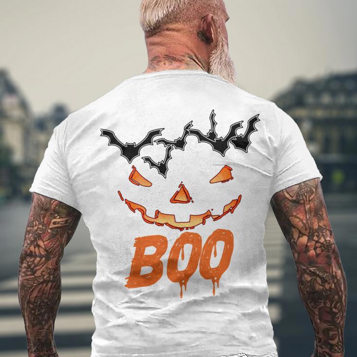 Boo Scary Pumpkin Face Men's Crewneck Short Sleeve Back Print T-shirt Gifts for Old Men