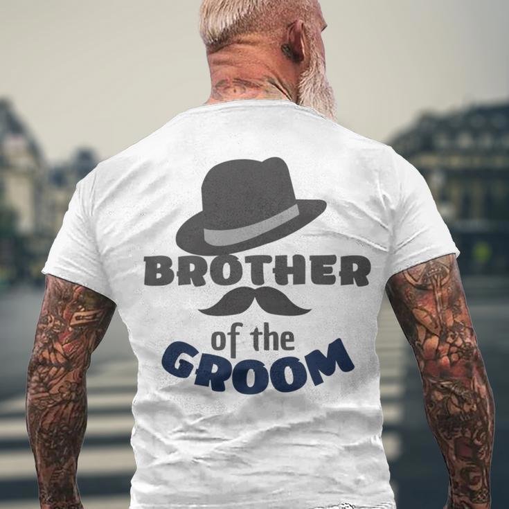 Brother Of The Groom Matching Bridal Party For Family Men's Crewneck Short Sleeve Back Print T-shirt Gifts for Old Men