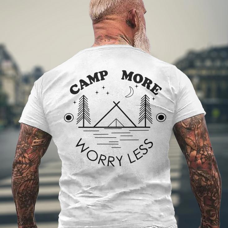 Camp More Worry Less Camping Lovers Men's Crewneck Short Sleeve Back Print T-shirt Gifts for Old Men