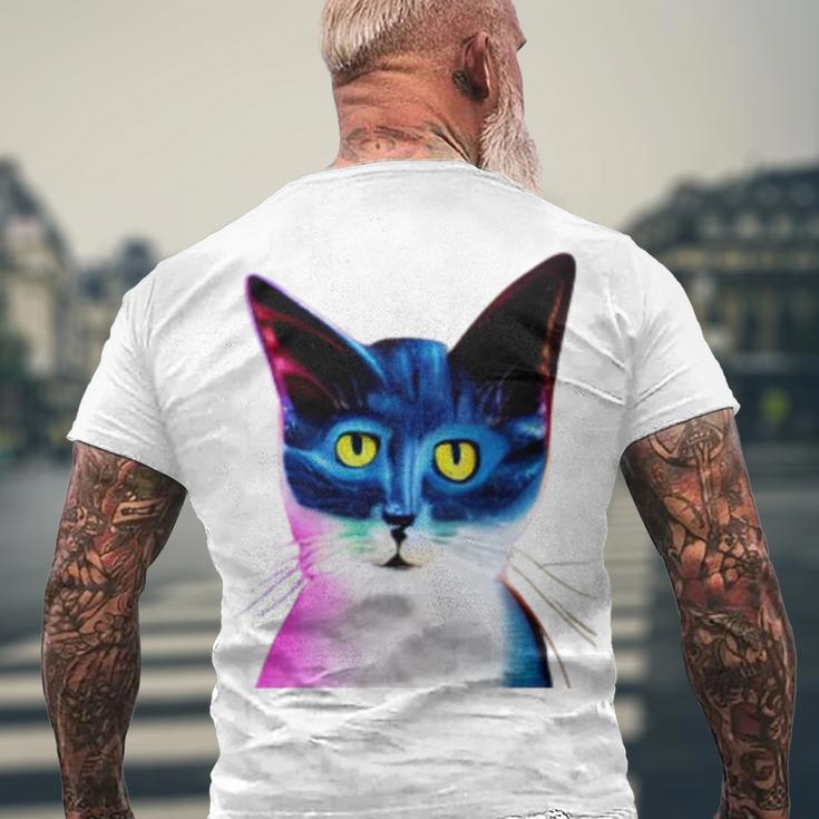 Cat Avatar Men's Crewneck Short Sleeve Back Print T-shirt Gifts for Old Men