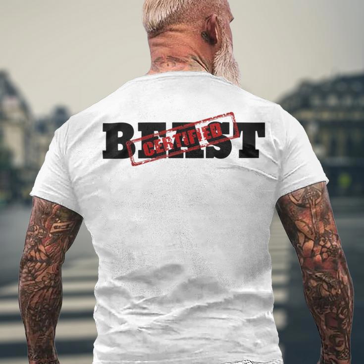 Certified Beast Athletic Workout Fitness 486 Trending Shirt Men's Crewneck Short Sleeve Back Print T-shirt Gifts for Old Men