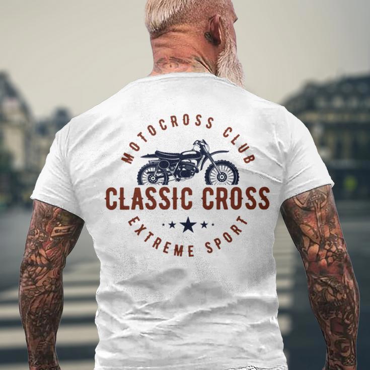 Classic Motor Cross Club Men's Crewneck Short Sleeve Back Print T-shirt Gifts for Old Men