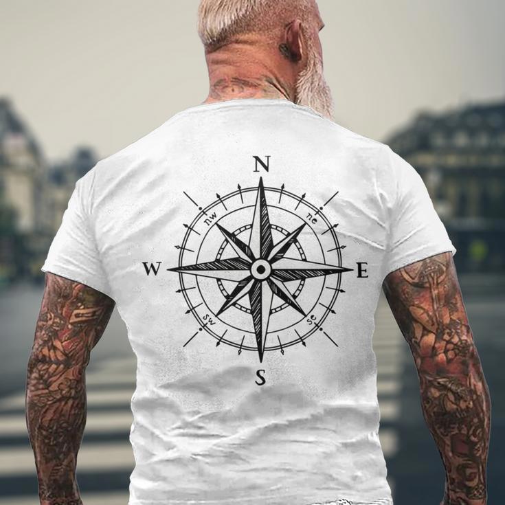 Compass Men's Crewneck Short Sleeve Back Print T-shirt Gifts for Old Men