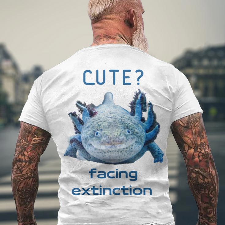 Cute Axolotl Facing Extinction Men's Crewneck Short Sleeve Back Print T-shirt Gifts for Old Men