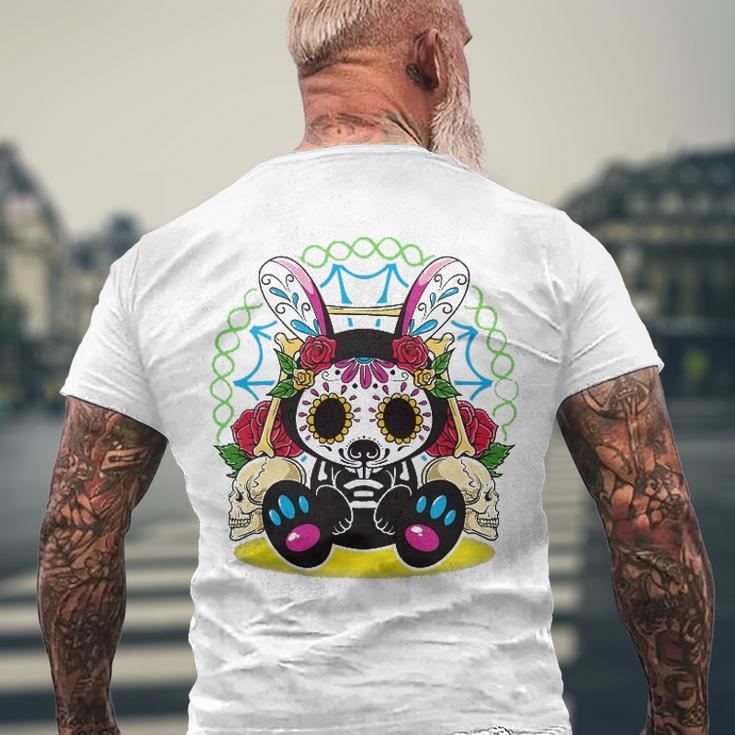 Day Of The Dead Dia De Los Muertos Bunny Sugar Skull Men's Back Print T-shirt Gifts for Old Men