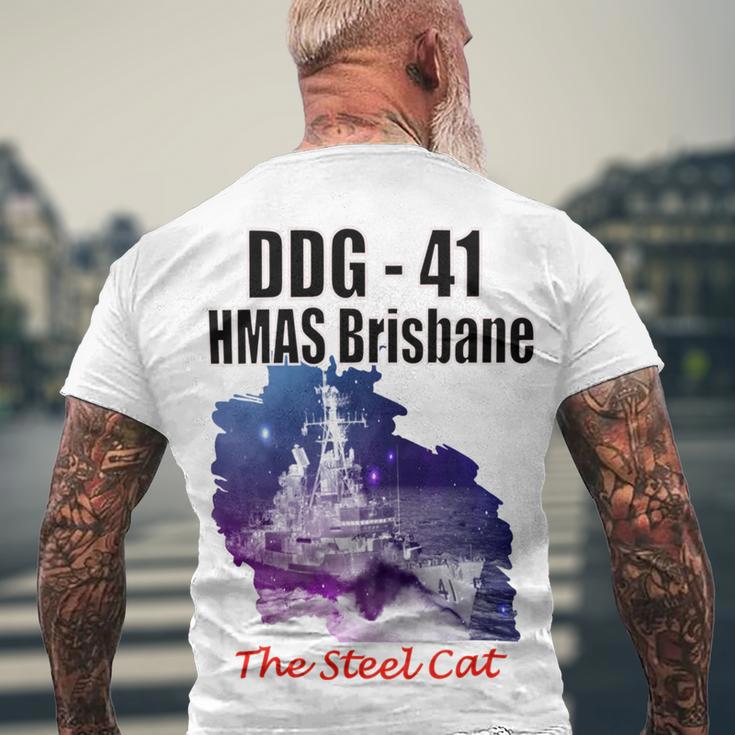 Ddg - 41 Hmas Brisbane Men's Crewneck Short Sleeve Back Print T-shirt Gifts for Old Men