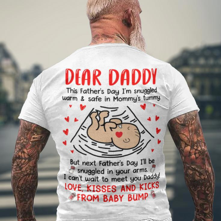 Dear Daddy I Cant Wait To Meet You Fathers Day Mug Men's Crewneck Short Sleeve Back Print T-shirt Gifts for Old Men