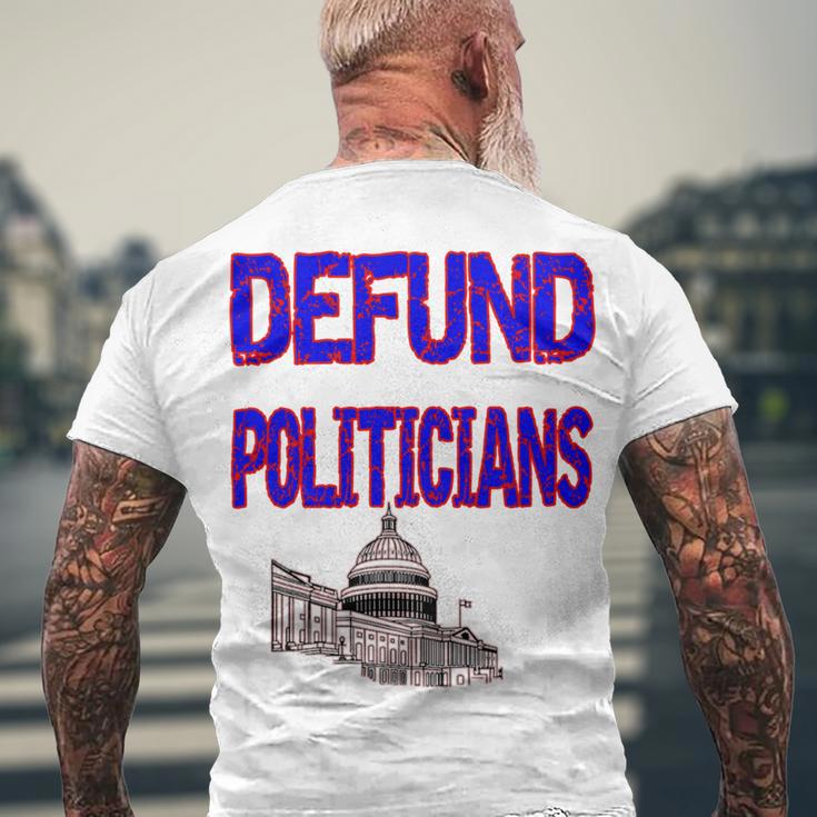 Defund Politicians Men's Crewneck Short Sleeve Back Print T-shirt Gifts for Old Men