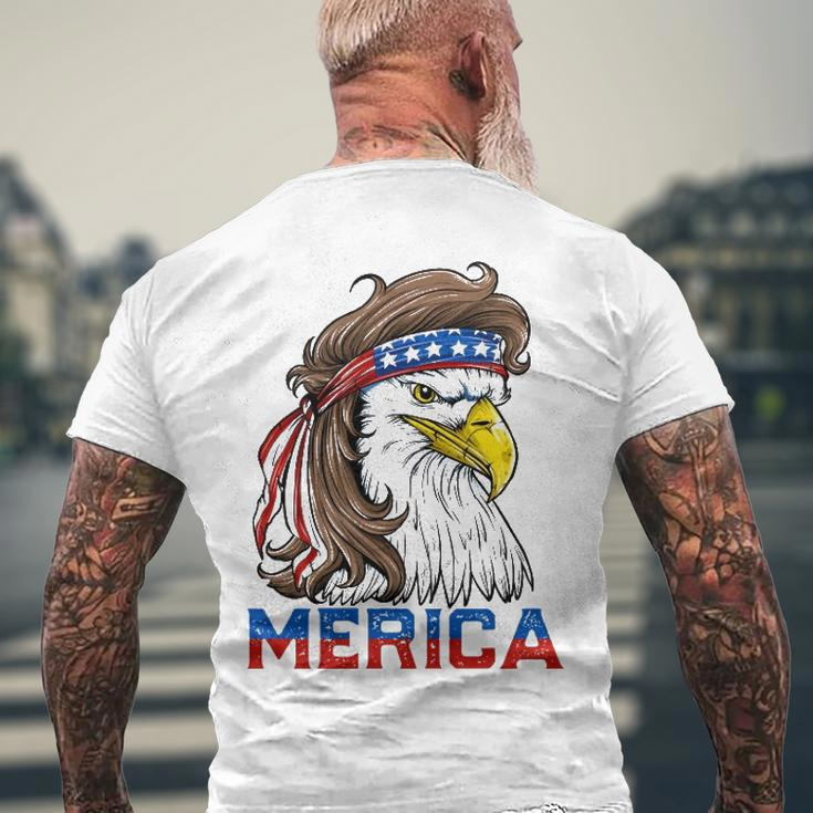 Eagle Mullet 4Th Of July American Flag Merica Usa Essential Men's Back Print T-shirt Gifts for Old Men
