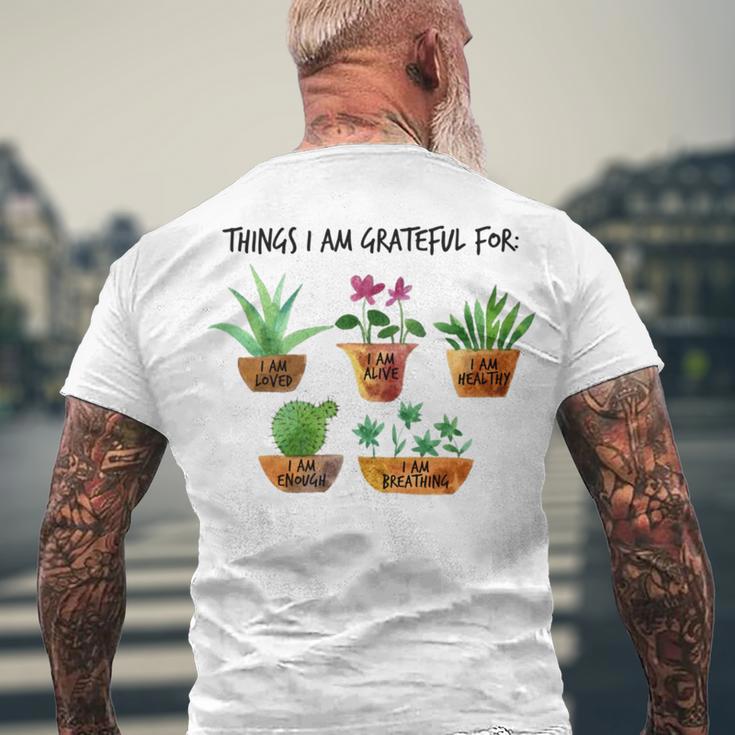 Five Quotes On The Importance Of Being Grateful Men's Crewneck Short Sleeve Back Print T-shirt Gifts for Old Men