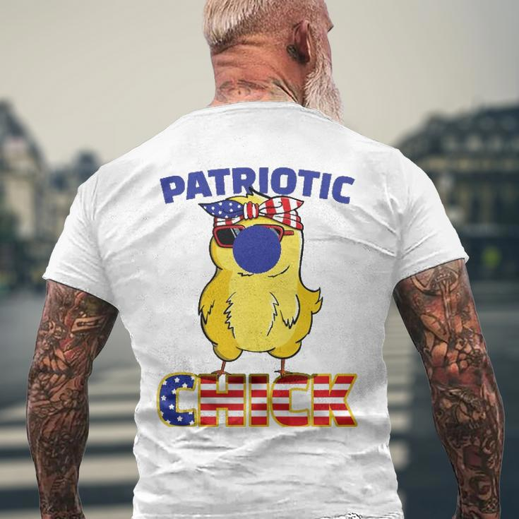 Fourth Of July 4Th Cute Patriotic Chick American Flag Men's Back Print T-shirt Gifts for Old Men