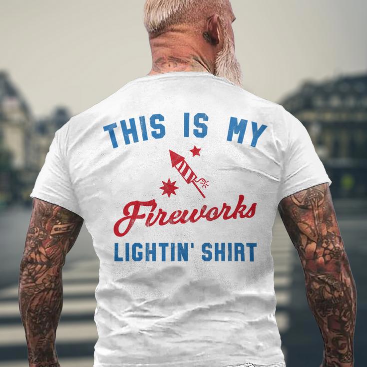 Fourth Of July My Fireworks Vintage 749 Shirt Men's Crewneck Short Sleeve Back Print T-shirt Gifts for Old Men