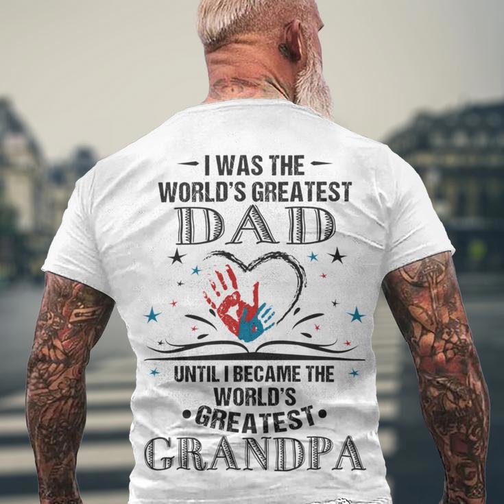 From Worlds Greatest Dad To Worlds Greatest Grandpa 34 Trending Shirt Men's Crewneck Short Sleeve Back Print T-shirt Gifts for Old Men