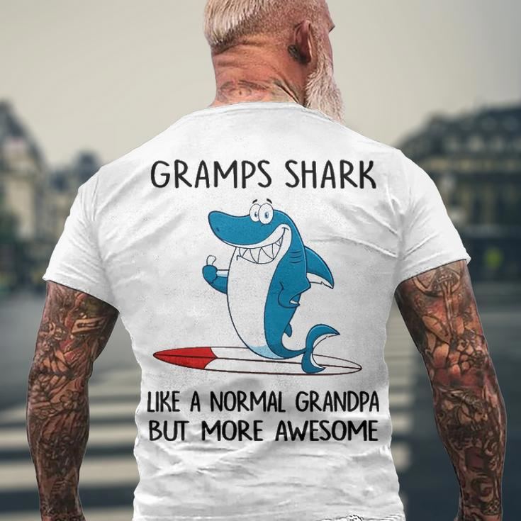 Gramps Grandpa Gramps Shark Like A Normal Grandpa But More Awesome Men's T-Shirt Back Print Gifts for Old Men