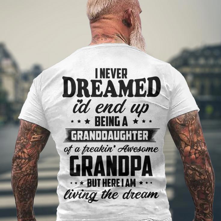 Granddaughter Of A Freakin Awesome Grandpa Men's Crewneck Short Sleeve Back Print T-shirt Gifts for Old Men