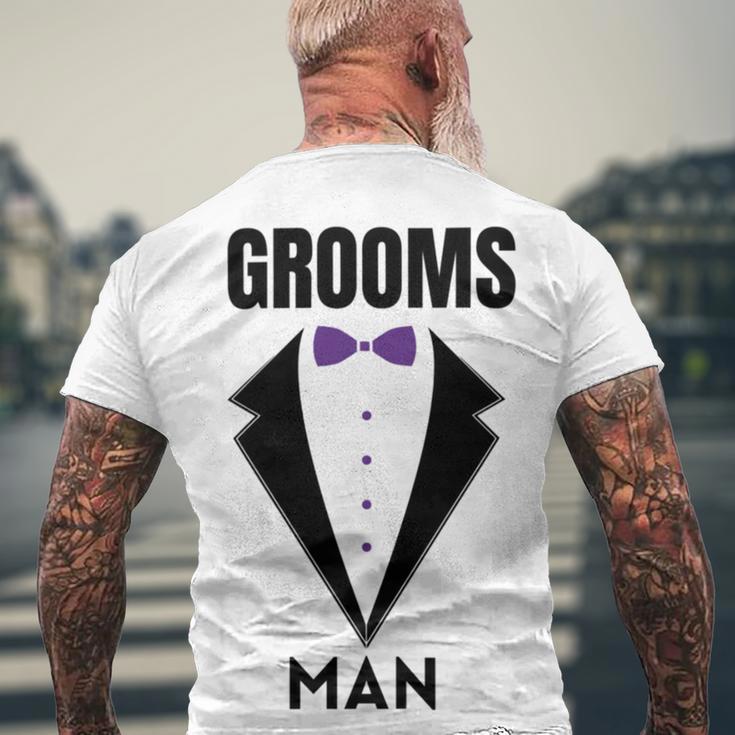 Groomsman Grooms Squad Stag Party Friends Themed Men's Crewneck Short Sleeve Back Print T-shirt Gifts for Old Men