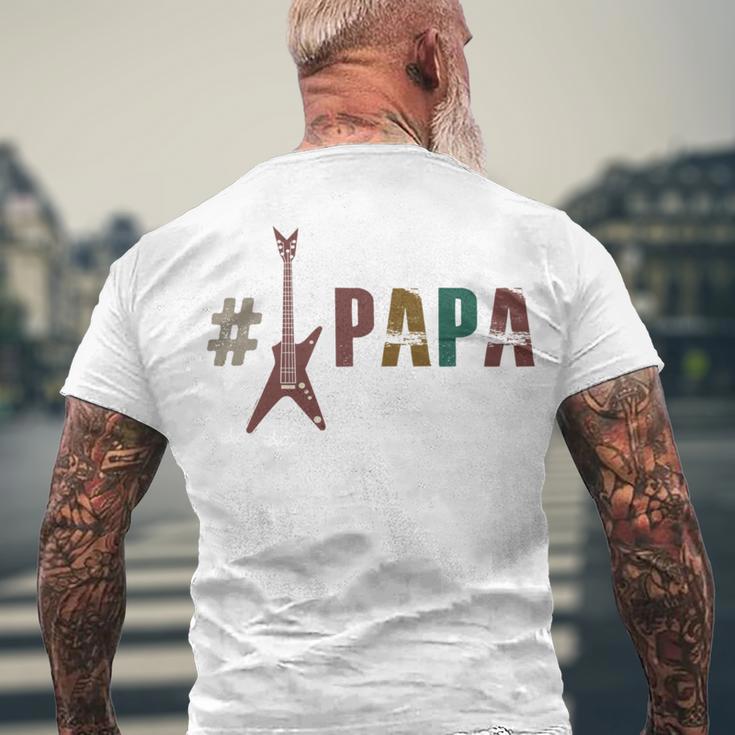 Guitar Papa Men's Crewneck Short Sleeve Back Print T-shirt Gifts for Old Men