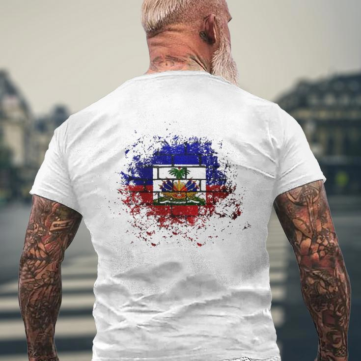 Haiti Haitian Flag Day Proud Country Love Ayiti Men's Back Print T-shirt Gifts for Old Men