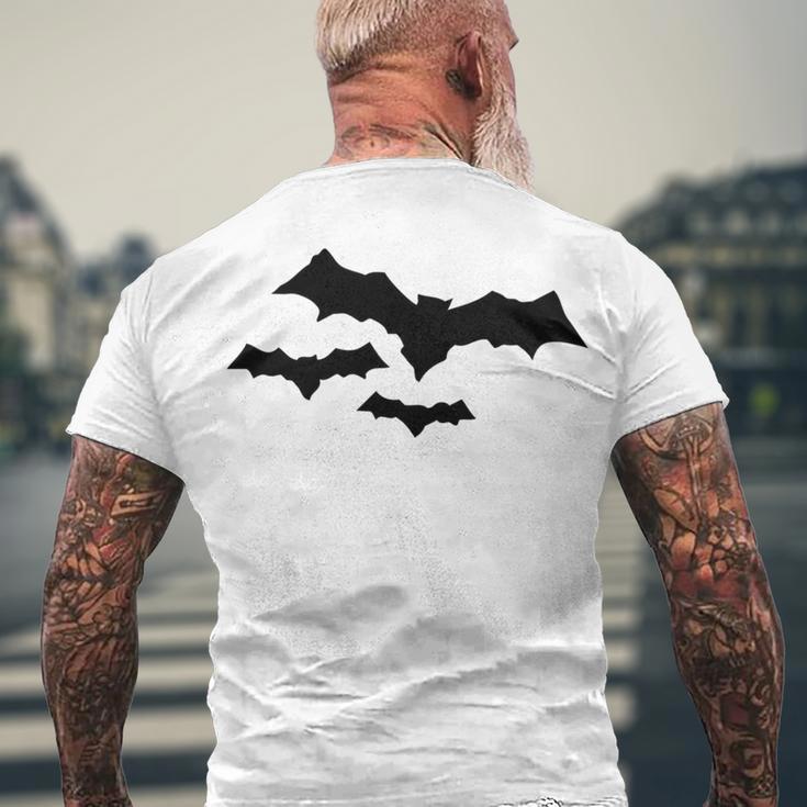 Halloween Scary Vampire Bats Pattern Men's Crewneck Short Sleeve Back Print T-shirt Gifts for Old Men