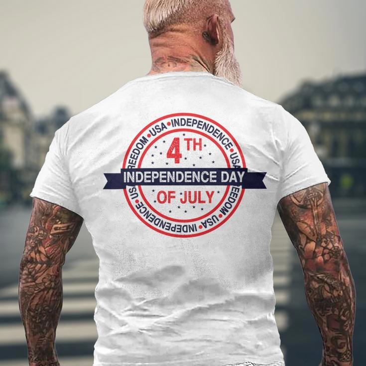 Happy 4Th Of July Usa Freedom Men's Crewneck Short Sleeve Back Print T-shirt Gifts for Old Men