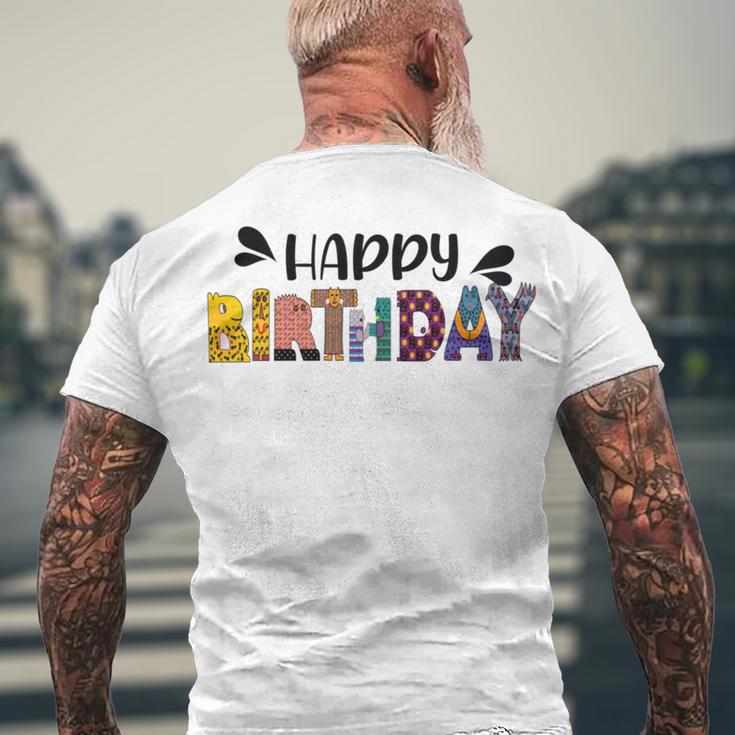 Happy Birthday V2 Men's Crewneck Short Sleeve Back Print T-shirt Gifts for Old Men