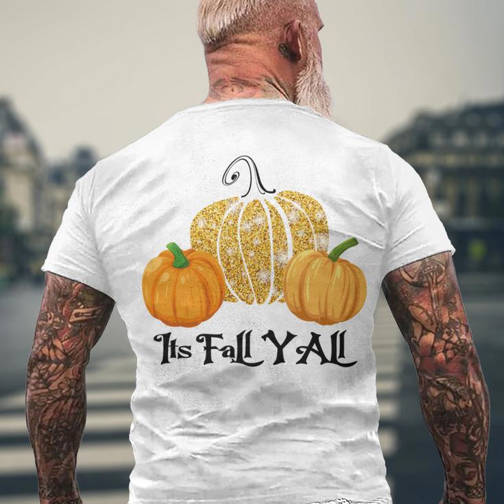 Happy Fall Yall Its Fall Yall Leopard Print Pump V2 Men's Crewneck Short Sleeve Back Print T-shirt Gifts for Old Men