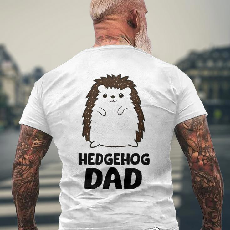 Hedgehog Dad Fathers Day Cute Hedgehog Men's Back Print T-shirt Gifts for Old Men