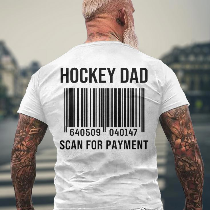 Hockey Dad Scan For Payment Sport Dad Fathers Day Men's Back Print T-shirt Gifts for Old Men