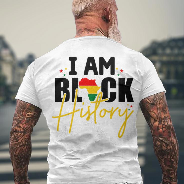 I Am Black History V2 Men's Crewneck Short Sleeve Back Print T-shirt Gifts for Old Men