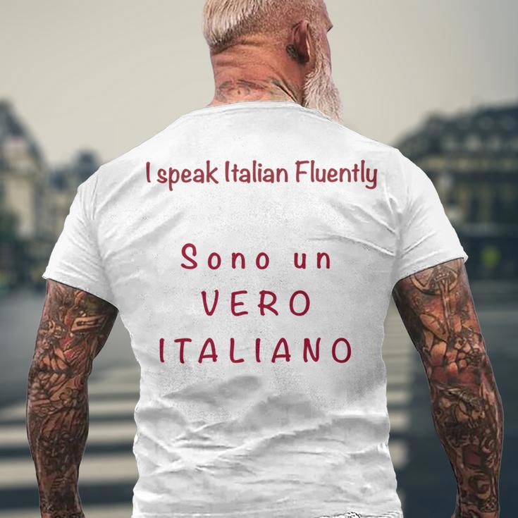 I Speak Italian Fluentlylanguage Italian Men's Crewneck Short Sleeve Back Print T-shirt Gifts for Old Men