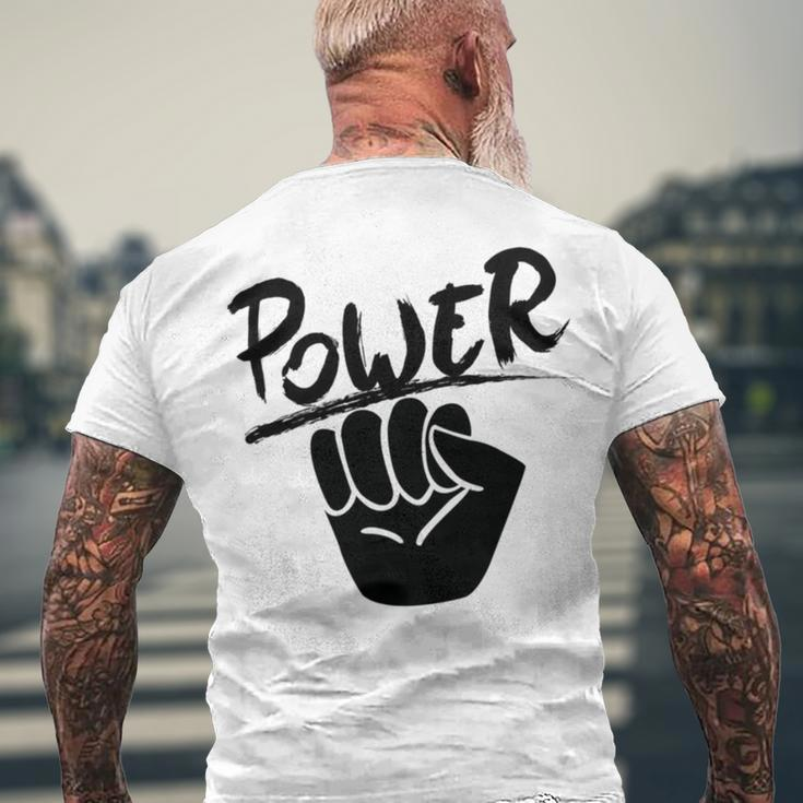 Juneteenth Black Power Men's Crewneck Short Sleeve Back Print T-shirt Gifts for Old Men