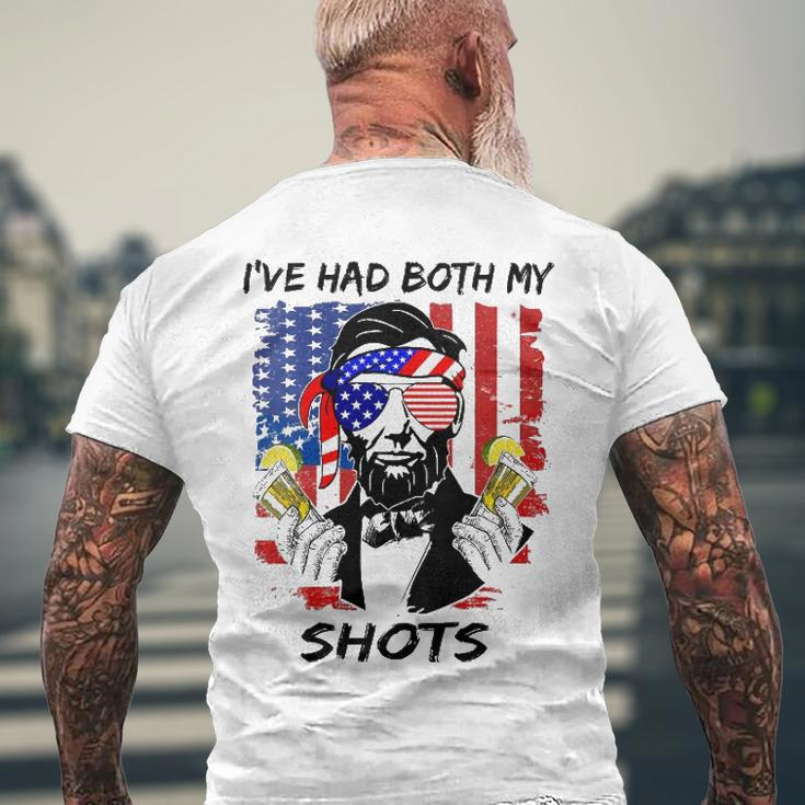 Womens Lincoln 4Th Of July Ive Had Both My Shots Men Women V-Neck Men's Back Print T-shirt Gifts for Old Men