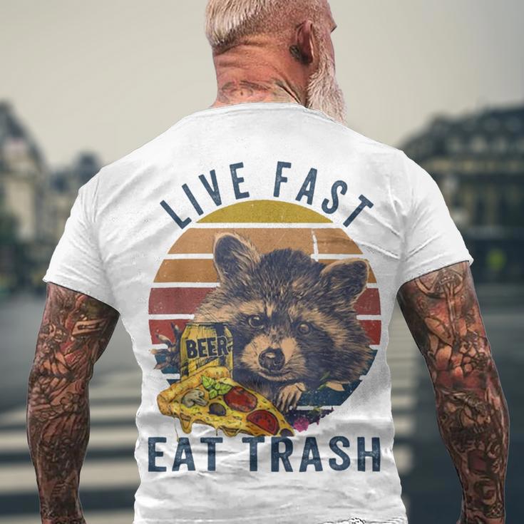 Live Fast Eat Trash 789 Shirt Men's Crewneck Short Sleeve Back Print T-shirt Gifts for Old Men