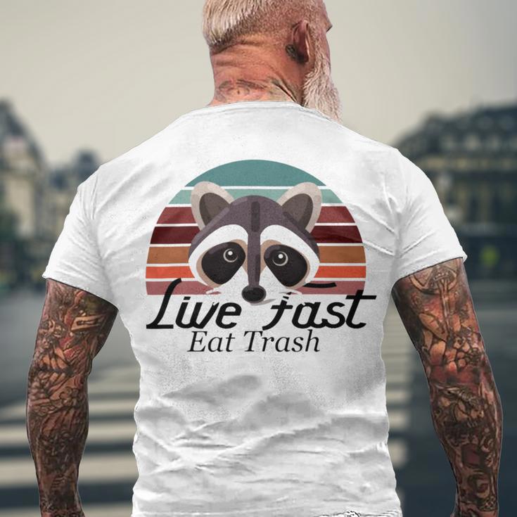 Live Fast Eat Trash 790 Shirt Men's Crewneck Short Sleeve Back Print T-shirt Gifts for Old Men