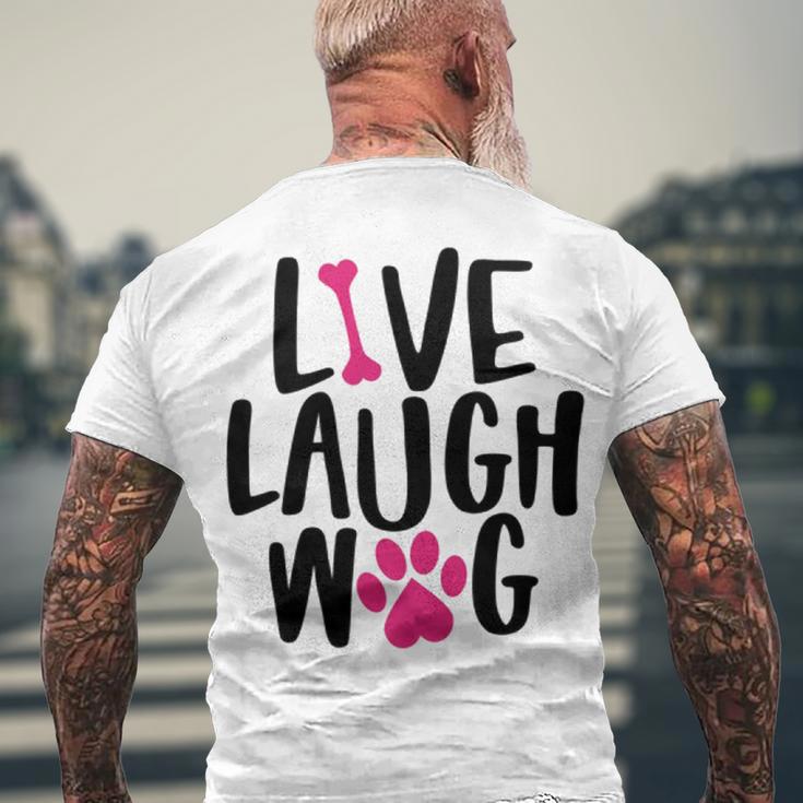 Live Laugh Bark 9 Trending Shirt Men's Crewneck Short Sleeve Back Print T-shirt Gifts for Old Men